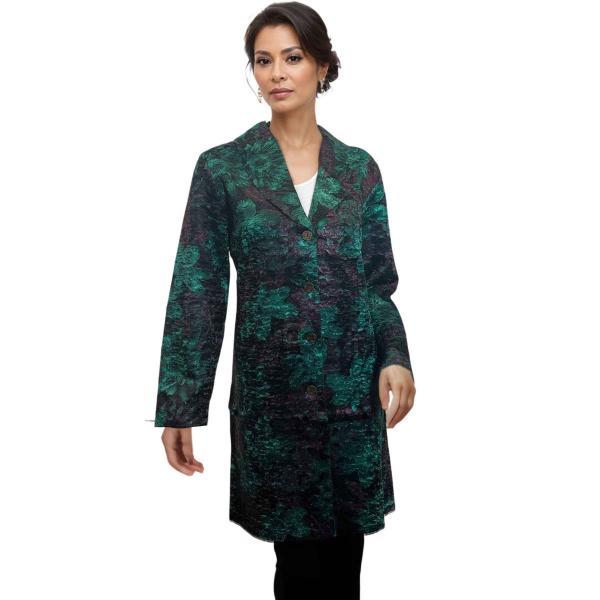 1340 - Crushed Satin Car Coat * 1340 - Black/Rust/Green<br>
Crushed Satin Car Coat  - XL-2X