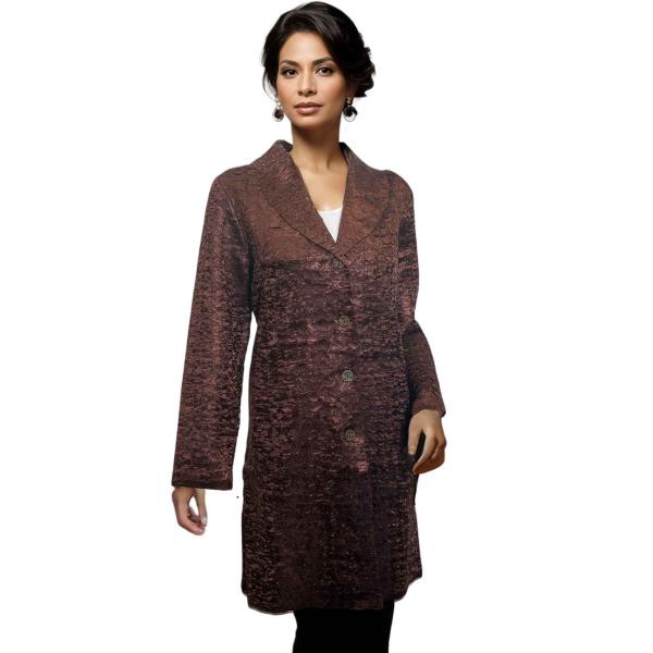 wholesale 1340 - Crushed Satin Car Coat * 1340 - Brown<br>
Crushed Satin Car Coat - One Size Fits Most