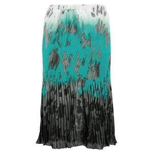 Wholesale Overstock and Clearance Skirts & Dresses  Skirts Georgette Micro Pleat Calf Length - Spots Teal-Grey - One Size Fits Most