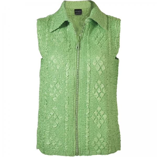 1367 - Diamond  Zipper Vests Green - Plus Size Fits (XL-2X)