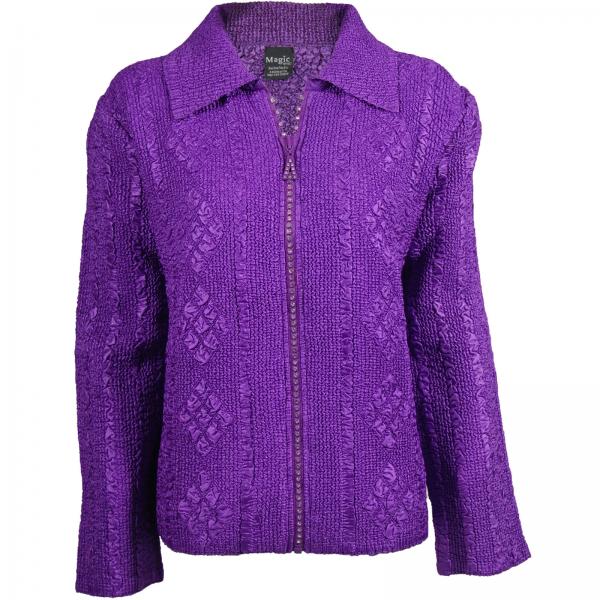 Wholesale 1524 - Diamond Crystal Zipper Jackets Purple - MB - One Size Fits  Most