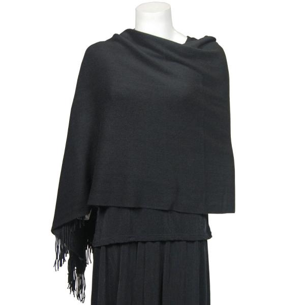 wholesale 0940001 - Shawls - Cashmere Feel  Black - 