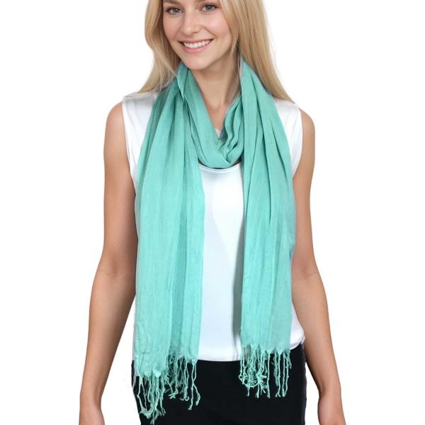 Wholesale 100 - Cotton/Silk Blend Scarves  Mint - 