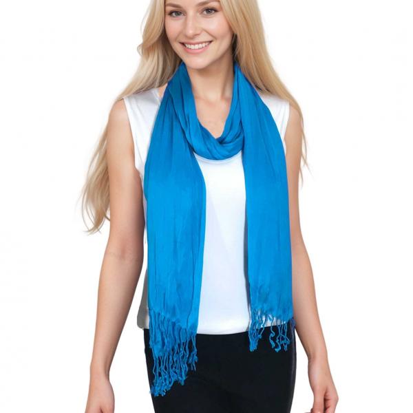 Wholesale 100 - Cotton/Silk Blend Scarves  Turquoise - 