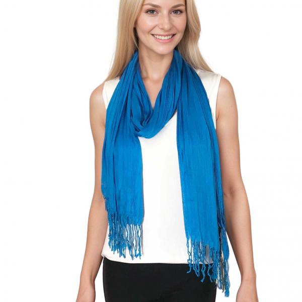 Wholesale 100 - Cotton/Silk Blend Scarves  Pacific Blue - 