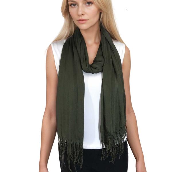 Wholesale 100 - Cotton/Silk Blend Scarves  Chive - 