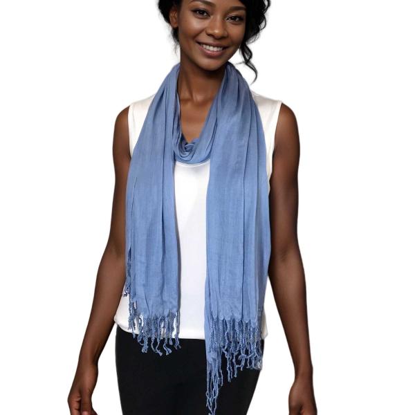 Wholesale 100 - Cotton/Silk Blend Scarves  Faded Denim - 