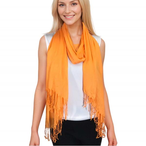 Wholesale 100 - Cotton/Silk Blend Scarves  Carrot Orange - 