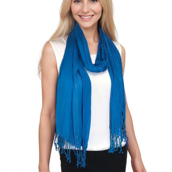 Wholesale 100 - Cotton/Silk Blend Scarves  Classic Blue - 