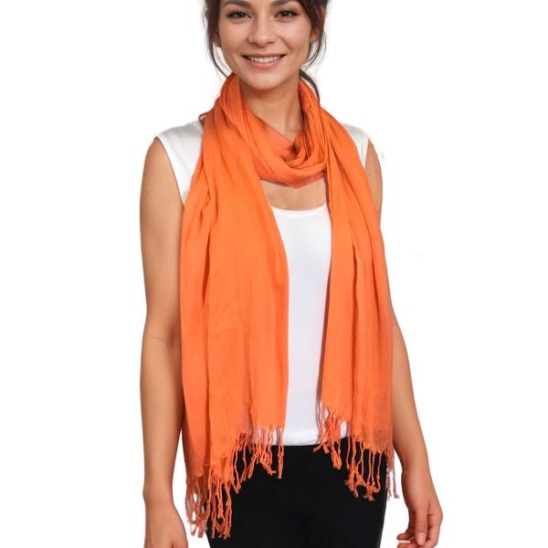 Wholesale 100 - Cotton/Silk Blend Scarves  Orange Peel - 