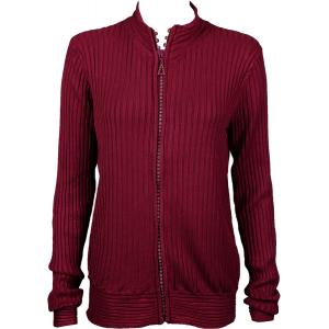 1594 -Diamond Zipper Sweaters 1594 - Burgundy<br> 
Crystal Zipper Sweater - One Size Fits Most