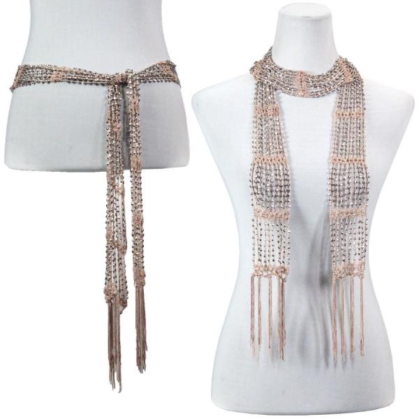 Wholesale 1176 - Slinky Travel Tops - Asymmetric Tunic Taupe w/ Silver Beads
(MB) - 