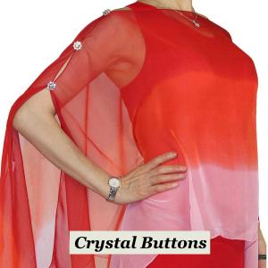 1799 - Silky Six Button Poncho/Cape 106RSP - Crystal Buttons<br> Red-Scarlet-Pink (Tri-Color) MB - 