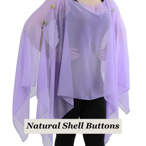 1799 - Silky Six Button Poncho/Cape SLA - Shell Buttons <br> Solid Lavender  MB - 