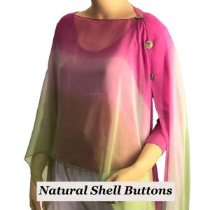 1799 - Silky Six Button Poncho/Cape Natural Shell Buttons #106 Magenta-Ivory-Sage (Tri-Color) MB - 