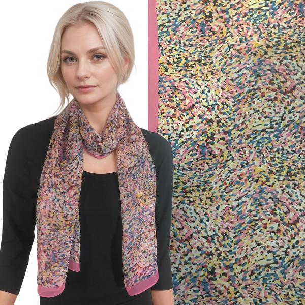 wholesale Silky Dress Scarves - 1909 1909 - 121/02<br>Pink Multi - 