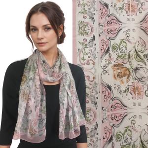 Silky Dress Scarves - 1909 1909 - 127/8 <br>Pink Victorian - 