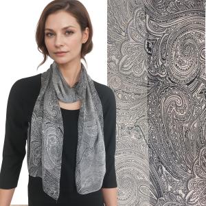 Silky Dress Scarves - 1909 1909 - 123/01<br>Grey Paisley - 