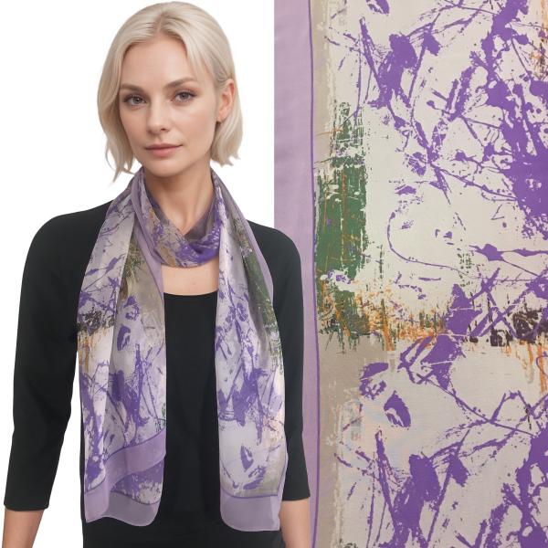 wholesale Silky Dress Scarves - 1909 1909 - 128/2 - Lavender Abstract - 