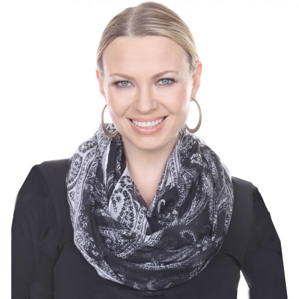 Wholesale 2080 - Bandana Paisley Infinity  Black - 