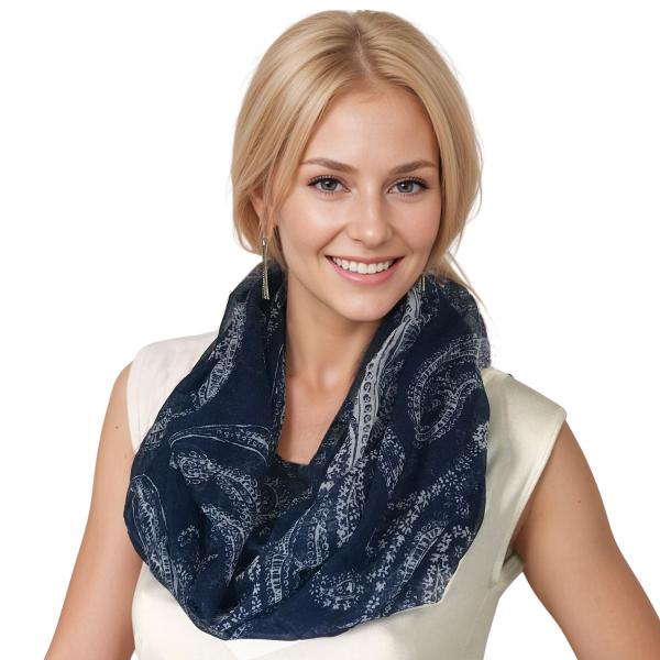 wholesale 2080 - Bandana Paisley Infinity  Navy  - 