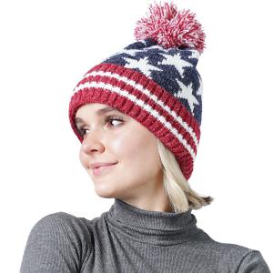 074 Red, White and Blue - US Flag 10288 - USA<BR>
Winter Knit Hat - One Size Fits Most