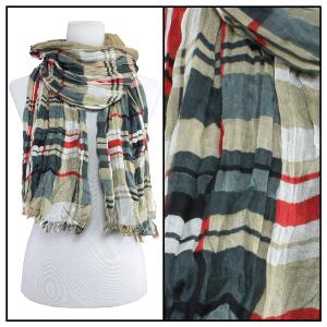 2126 - Bohemian Layer Scarves* Plaid - Navy<br>
Bohemian Layer Scarves - 