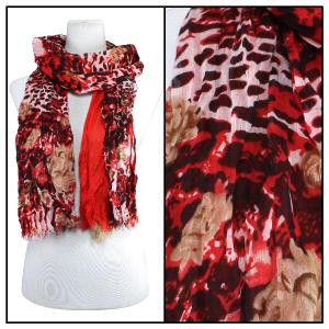 2126 - Bohemian Layer Scarves* Floral - Red<br>
Bohemian Layer Scarves - 