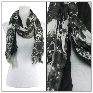 2126 - Bohemian Layer Scarves* Floral - Black<br>
Bohemian Layer Scarves - 