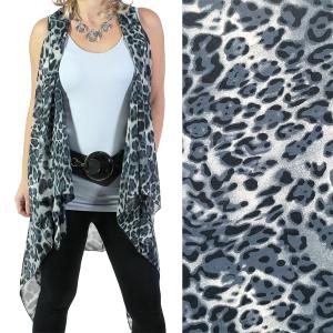 2144 - Chiffon Scarf Vests (Style 2)  #0029 Black - One Size Fits All