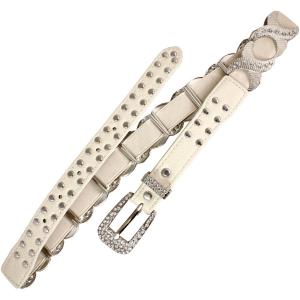 Wholesale 2276 Fashion Stretch Belts X9297 - Cream - One Size Fits Most