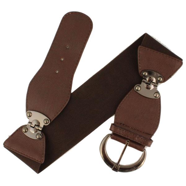 wholesale 2276 Fashion Stretch Belts LD3018 - Brown MB - One Size Fits All