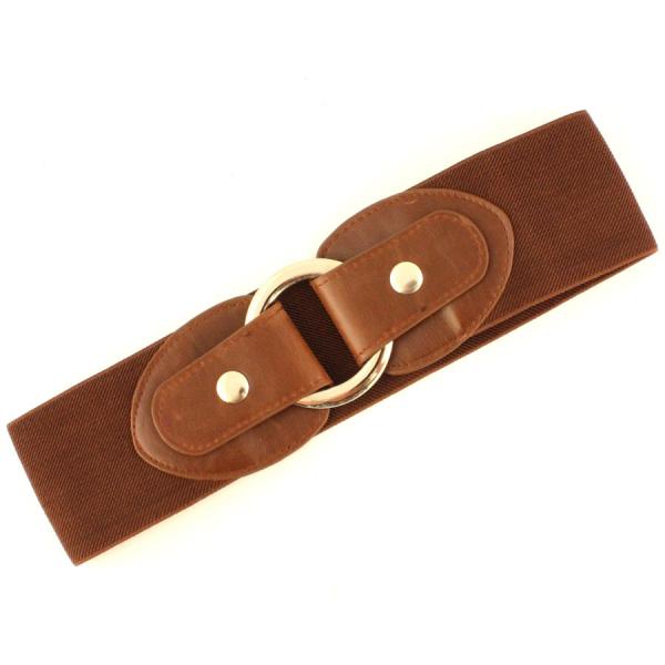 wholesale 2276 Fashion Stretch Belts N1290 - Brown MB - One Size Fits All