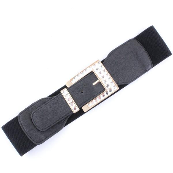 wholesale 2276 Fashion Stretch Belts X9155 - Black MB - One Size Fits All