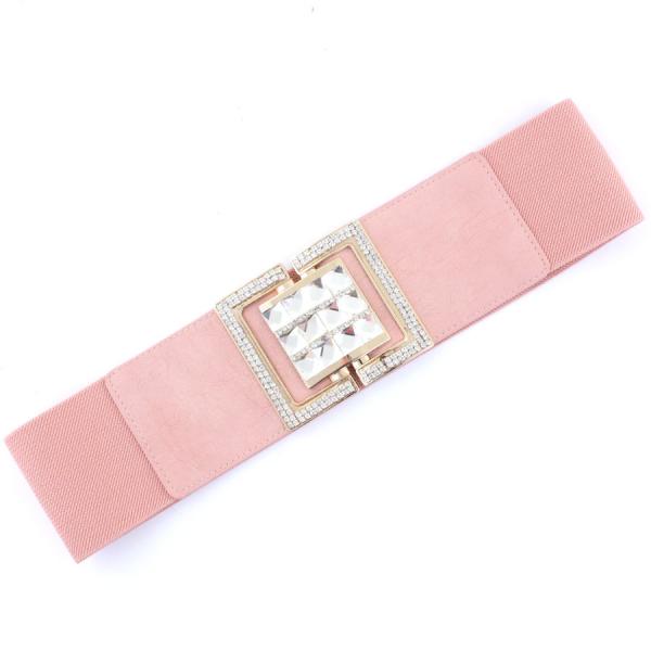 wholesale 2276 Fashion Stretch Belts X9207 - Dusty Pink - One Size Fits Most