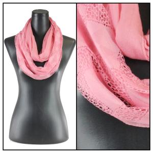 4113 - Diamond Lace Infinity Scarves Pink - 