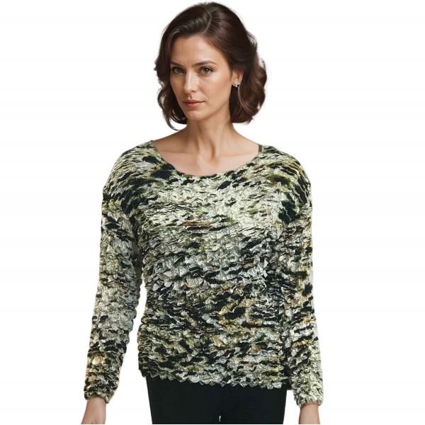 wholesale 231 - Gourmet Popcorn - Long Sleeve Olive Leopard - One Size Fits Most