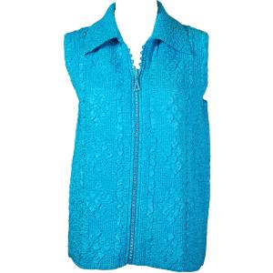 2380 - Camp Vests for Spring  Diamond Zipper Vest - Aqua - One Size Fits  Most