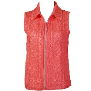 2380 - Camp Vests for Spring  Diamond Zipper Vest - Coral - One Size Fits  Most