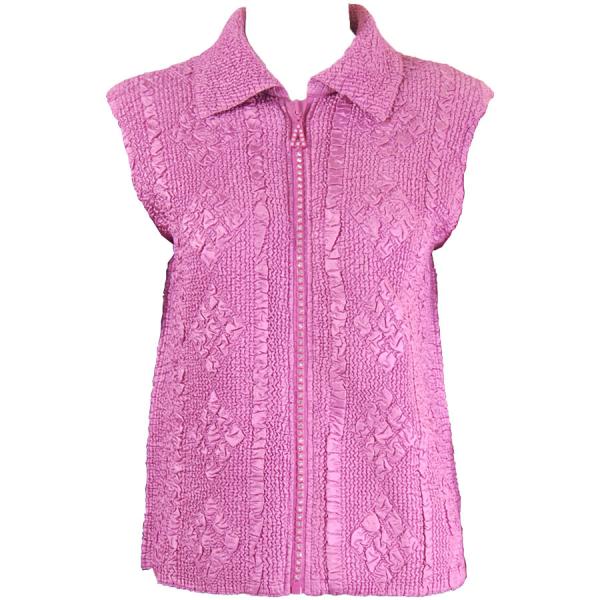 wholesale 2380 - Camp Vests for Spring  Diamond Zipper Vest - Dusty Rose - One Size Fits  Most