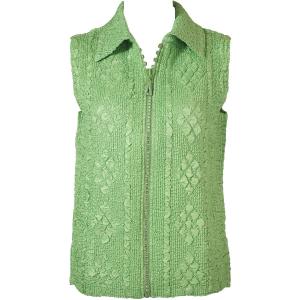 2380 - Camp Vests for Spring  Diamond Zipper Vest - Green - One Size Fits  Most