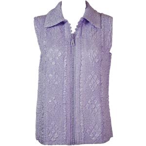 2380 - Camp Vests for Spring  Diamond Zipper Vest - Lilac - Plus Size Fits (XL-2X)