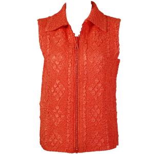 2380 - Camp Vests for Spring  Diamond Zipper Vest - Orange - Plus Size Fits (XL-2X)