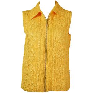 2380 - Camp Vests for Spring  Diamond Zipper Vest - Yellow - Plus Size Fits (XL-2X)