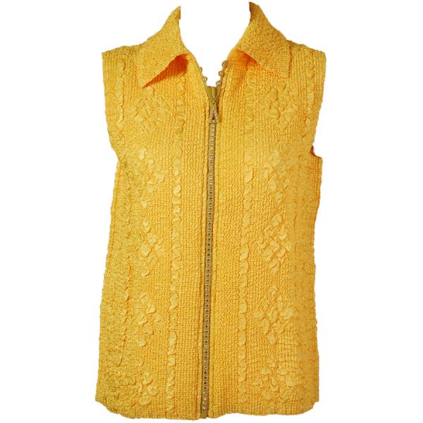 wholesale 2380 - Camp Vests for Spring  Diamond Zipper Vest - Yellow - Plus Size Fits (XL-2X)