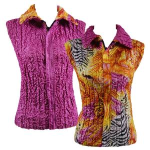 2380 - Camp Vests for Spring  Reversible Vest - Abstract Zebra Orange-Pink - One Size Fits  Most