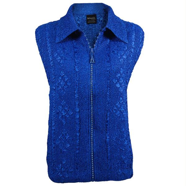 wholesale 2380 - Camp Vests for Spring  Diamond Zipper Vest - Royal - One Size Fits  Most