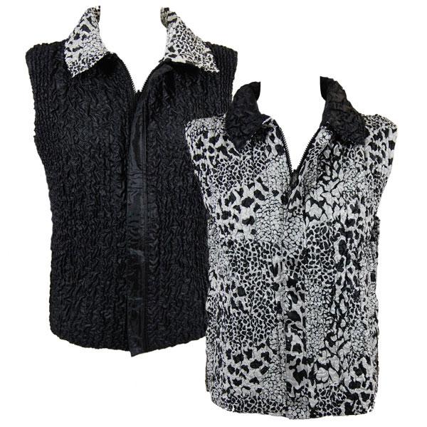 wholesale 2380 - Camp Vests for Spring  Reversible Vest - Reptile Black and White- Black - Plus Size Fits (XL-2X)