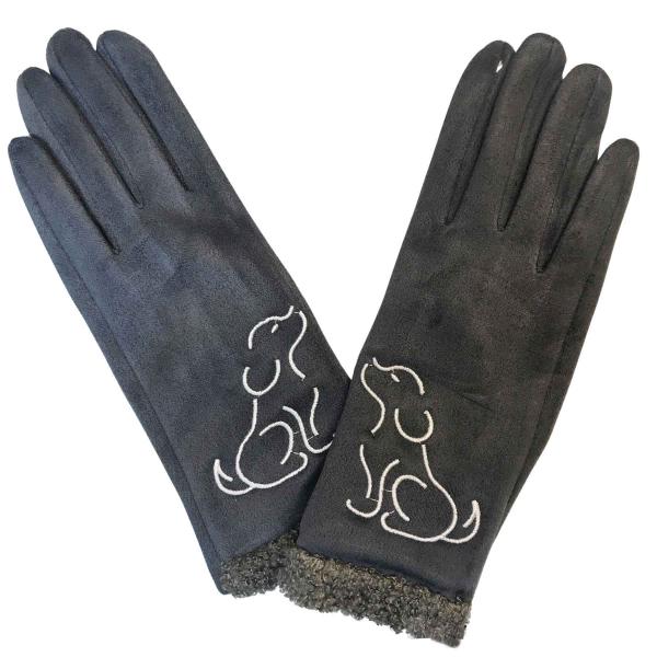 wholesale 2390 - Touch Screen Smart Gloves 1226 - Grey Dog Silhouette<br>
Touch Screen Smart Gloves - One Size Fits Most