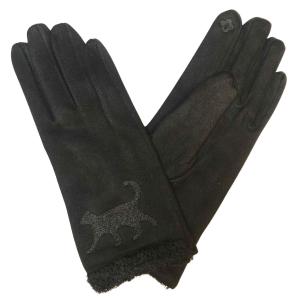 2390 - Touch Screen Smart Gloves 1225 - Black Cat Silhouette<br>
Touch Screen Smart Gloves - One Size Fits Most